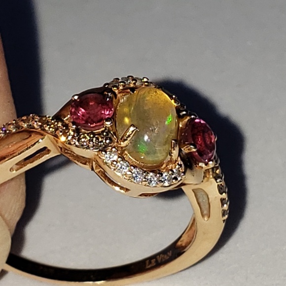 SOLD 14k Rose Gold LeVian, Ruby & Diamond Ring - Picture 3 of 8